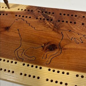 Handcrafted Huge Cribbage Board Wooden Board NWT Handcrafted in Austin, Colorado